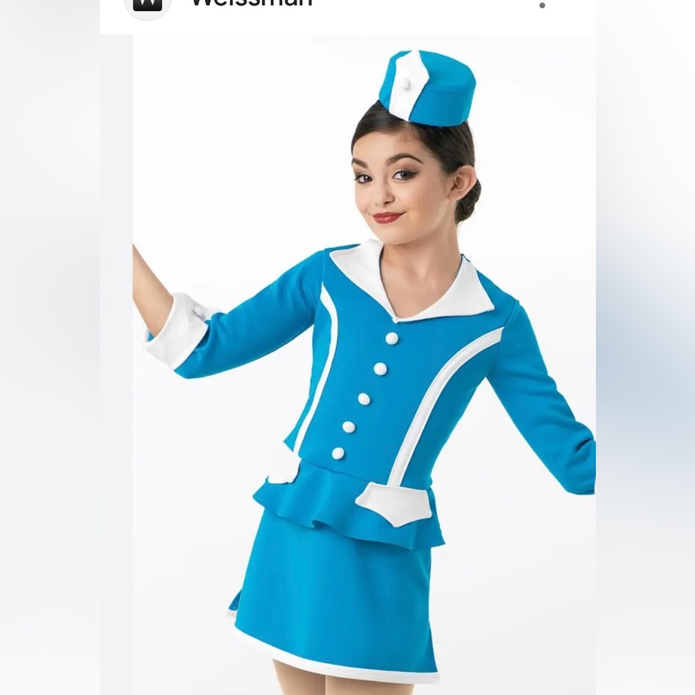 Weissman fly me to the moon child XL  style 10145 flight attendant. Blue